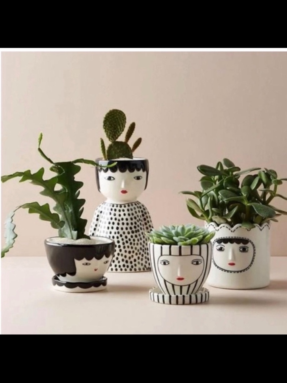 Anthropologie Kinska Melena Face Pots SET OF 3
